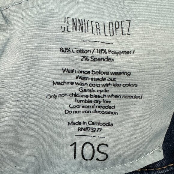 Jennifer Lopez Bootcut Women's size 10P Dark Wash Blue Denim Jeans - Picture 4 of 6